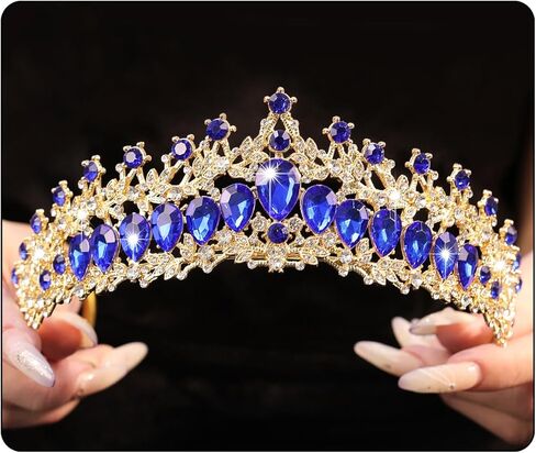Vintage Crystal Wedding Tiara for Women Gold Silver Rhinestone Queen Crown Headband Princess Crown Headpieces Bridal Birthday Prom Costume Party Hair Accessories in Kuwait