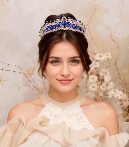 Vintage Crystal Wedding Tiara for Women Gold Silver Rhinestone Queen Crown Headband Princess Crown Headpieces Bridal Birthday Prom Costume Party Hair Accessories in Kuwait