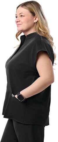 Peelz Lindsey 2 -Pocket Mandarin Twlar Fashion Tops for Women - Soft Fabric Scrubs ، Women’s Scrub Top ، Comfort Fit in Kuwait
