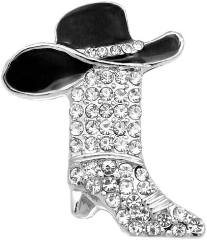 Cut Boot Rhinestones Cowgirl Cowboy Hat Xmas Brooch Lapel Pins for Women Girls Fashion Colorful Enamel Western Boots Crystal Christmas Brooches Dress Suit Clothes Accessories Jewelry Gift in Saudi Arabia