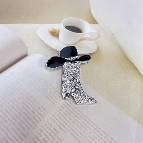 Cut Boot Rhinestones Cowgirl Cowboy Hat Xmas Brooch Lapel Pins for Women Girls Fashion Colorful Enamel Western Boots Crystal Christmas Brooches Dress Suit Clothes Accessories Jewelry Gift in Saudi Arabia