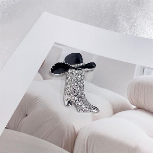 Cut Boot Rhinestones Cowgirl Cowboy Hat Xmas Brooch Lapel Pins for Women Girls Fashion Colorful Enamel Western Boots Crystal Christmas Brooches Dress Suit Clothes Accessories Jewelry Gift in Saudi Arabia