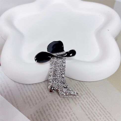 Cut Boot Rhinestones Cowgirl Cowboy Hat Xmas Brooch Lapel Pins for Women Girls Fashion Colorful Enamel Western Boots Crystal Christmas Brooches Dress Suit Clothes Accessories Jewelry Gift in Saudi Arabia