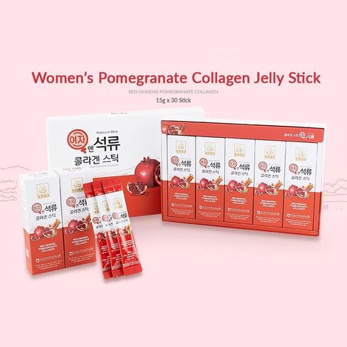Korean Beauty Baekje Geumsan Women's Pomegranate Collagen Jelly Stick 5.1oz / 6 Count (1 Pack) in Saudi Arabia