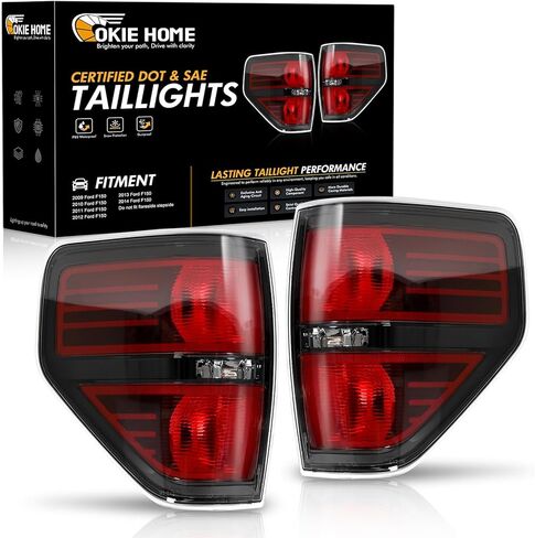 F150 Tail Lights Compatible for Ford F150 F-150 2009 2010 2011 2012 2013 2014 Tail Linght Assembly Pickup Truck Smoked Rear Brake Lamp Taillights Passenger and Driver Side Red Smoked Black in Saudi Arabia
