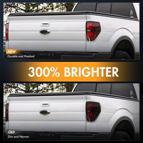 F150 Tail Lights Compatible for Ford F150 F-150 2009 2010 2011 2012 2013 2014 Tail Linght Assembly Pickup Truck Smoked Rear Brake Lamp Taillights Passenger and Driver Side Red Smoked Black in Saudi Arabia