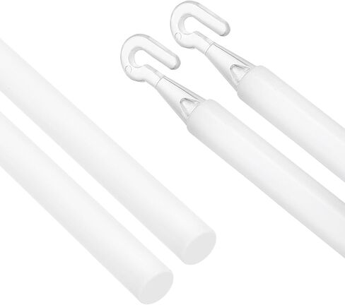 Uxcell 2pcs 35 "بديل العصا الستائر ، الستائر الميل مع الخطاف والقبضة ، عصا قضيب الستائر الرأسية لافتتاح الستارة النافذة ، أبيض in Kuwait