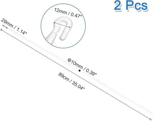 Uxcell 2pcs 35 "بديل العصا الستائر ، الستائر الميل مع الخطاف والقبضة ، عصا قضيب الستائر الرأسية لافتتاح الستارة النافذة ، أبيض in Kuwait