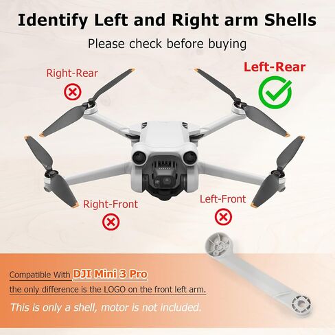 Body Arm Shell for DJI Mini 3 Pro Arms Cover Replacement for DJI Mini 3 Pro Drone Accessories Parts with Repair Tools(Right Rear Arm Cover) in Saudi Arabia