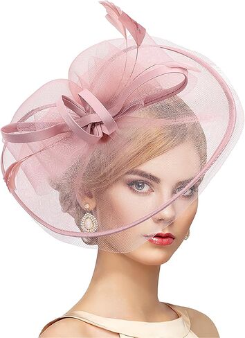 Bow Tea Party Fascinator - 2025 Derby Attire Kentucky Hat with Hairpin for Woman Prom Event Halloween Renaissance in Kuwait