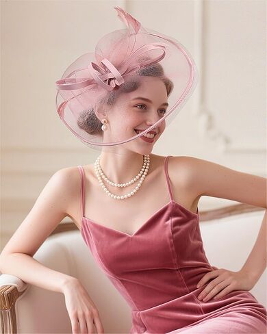 Bow Tea Party Fascinator - 2025 Derby Attire Kentucky Hat with Hairpin for Woman Prom Event Halloween Renaissance in Kuwait