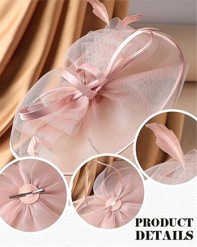Bow Tea Party Fascinator - 2025 Derby Attire Kentucky Hat with Hairpin for Woman Prom Event Halloween Renaissance in Kuwait