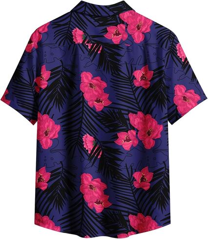 Hawaiian Shirt for Mens Beach Shirts Short Sleeve Button Shirts for Men Tropical Big Tall Funny Floral Aloha Shirt in Kuwait