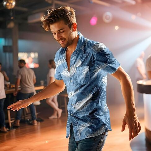 Hawaiian Shirt for Mens Beach Shirts Short Sleeve Button Shirts for Men Tropical Big Tall Funny Floral Aloha Shirt in Kuwait