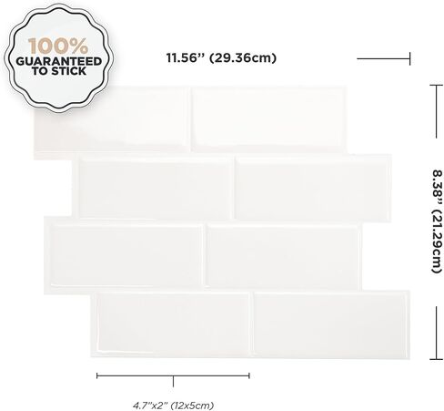 قشر البلاط الذكي والعصا باكسبلاش - 5 أوراق من 11.56 "× 8.38" - قشر لاصق ثلاثي الأبعاد و backsplash للمطبخ ، الحمام ، بلاط الجدار in Kuwait