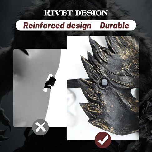 VZQI Wolf Mask Adult Halloween Werewolf Mask Men Wolf Costume Animal Masquerade Half Face Tooth Gold in Saudi Arabia