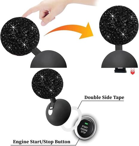 Bling Car Push Starter Button Cover One-Touch Car Push to Start Accessories Joystick Cover Suitable for Cars, and More for Women Girl with Long Nails (Colorful) in Saudi Arabia