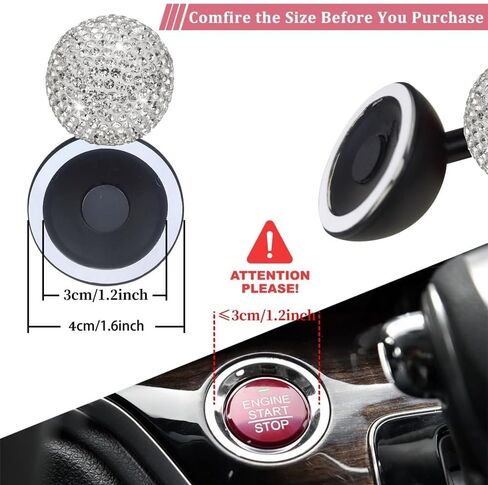 Bling Car Push Starter Button Cover One-Touch Car Push to Start Accessories Joystick Cover Suitable for Cars, and More for Women Girl with Long Nails (Colorful) in Saudi Arabia