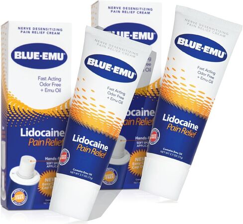 BLUE-EMU Lidocaine Pain Relief Cream for Fast, Numbing Relief, 2.7 Oz, 2 Pack in Saudi Arabia