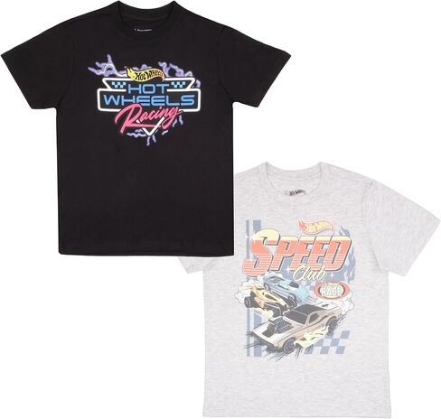 Isaac Morris Limited Hot Wheels Boys 2-Pack Short Sleeve T-Shirt Bundle 2-Piece Set of T Shirts with Graphic Print for Kids in Saudi Arabia