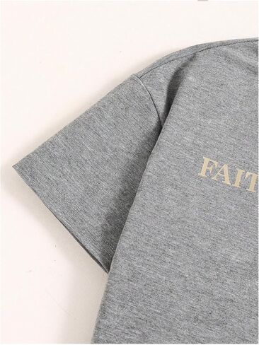 Boy's Letter Print Graphic Tees Short Sleeve Vintage T Shirt Round Neck Summer Tops Streetwear in Saudi Arabia