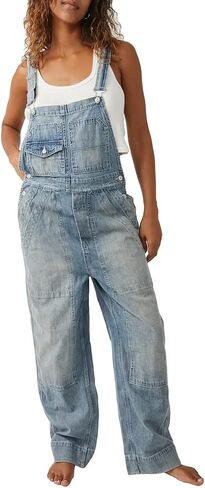 Free People Women's Murphy Utility Overall, Jackson Blue, S in Saudi Arabia