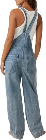 Free People Women's Murphy Utility Overall, Jackson Blue, S in Saudi Arabia