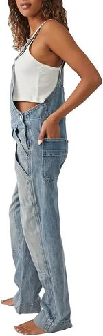 Free People Women's Murphy Utility Overall, Jackson Blue, S in Saudi Arabia