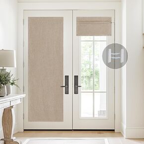 StangH Linen Cordless Blackout Roman Shade, Magnetic Lift Total Room Darkening Blind for Doors Thermal Insulated UV Protection Window Treatment for Bedroom Office, W 26 x L 64, 1 Panel