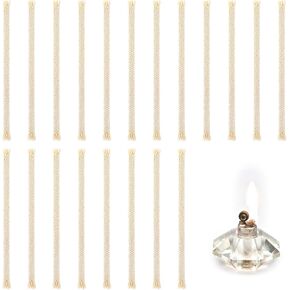 20 PCS Cotton Oil Lamp Wicks, 1/4" Round Braided Candle Wicks Replacement for Candles Making DIY Oil Lamp Alcohol Candle Burner