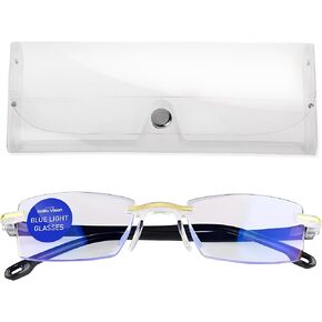 NoBlu Vision Bluelight Glasses for Men & Women – noblu glasses no blue light glasses for woman and men screen, eye strain & sleep | computer gaming glasses with clear frame & travel case