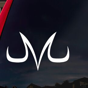 Vegeta Majin Dragon Character Symbol Car Window Vinyl Decal Sticker 6" Wide (White)