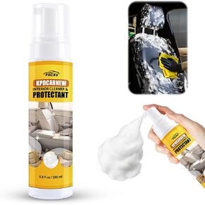Foam Car Interior Cleaner & Protectant, Polishing Cleaner for Car Interior Detailing Rubber with Towel, Safe on Plastic, Leather, Vinyl, No Residue, Fresh Scent, No Dilution Needed