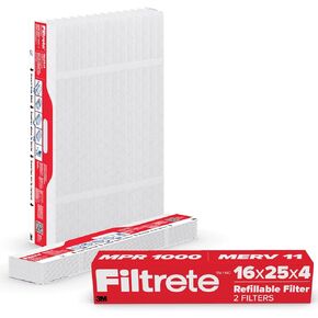 Filtrete 16x25x4 استبدال مرشح الهواء القابل لإعادة التعبئة ، MPR 1550 ، MERV 12 ، بكتيريا مسببة للحساسية والفيروس ، 2 حزمة ، والاستخدام مع إطار مرشح الهواء القابل لإعادة الاستخدام لمجموعة مرشح الهواء القابلة لإعادة ملء الفيليترت ، ل HVAC ، الفرن ، الفرن