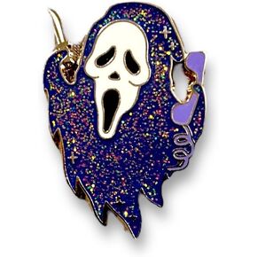 Ghost Face Pin Ghost Face Enamel Pin Scream Pin Halloween Pin Scream Ghost Face Enamel Pin Call Me Brooch Halloween Lapel Pins Horror Movie Badge Halloween Spooky Pin
