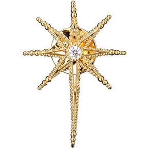 Creative Octagram Star Brooch Pin Eight Awn Star Snowflake Zircon Badge Pins for Clothes Hats Elegant Suit Lapel Pin Shirt Collar Pin Jewelry Gifts for Women Men
