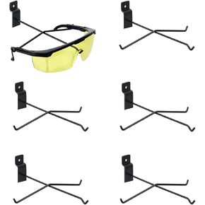 MOOCA 6 PCS مجموعة نظارات شمسية معدنية عرض نظارات منصات من أجل slatwall ، شاشة مثبتة على الحائط ، عرض 180 درجة أي حجم من النظارات ، اللون الأسود