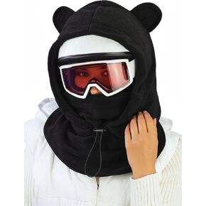 Fleece Balaclava Over Helmet - Warm Helmet Ninja Hood - Snowboard Hooded Hat Neck Gaiter Ski Mask