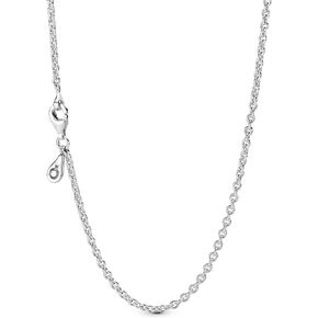 Pandora Cable Chain Necklace- Classic Chain Necklace with Lobster Clasp - Great Gift for Women - Sterling Silver Adjustable Necklace - 29.5"