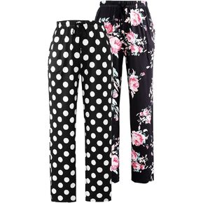 Knuffnee Women Lounge Pajama Pants Comfy Plaid Pants Wide Lounge Pajama مع جيب