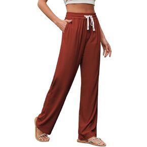 QIANXIZHAN Women's Work Pants, Wide Leg Lounge Pants Pajama Boho Casual Workout Sweatpants Joggers New