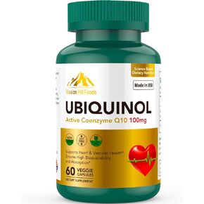 Premium ubiquinol CoQ10 Antioxidant لصحة القلب (100 ملغ) | فيتامينات القلب والوعود (1 زجاجة 60 كبسولات -2 مويو) | مستويات ضغط الدم الصحي | غير المعد المعدفنان عليه الشخصي وخالي من الغلوتين