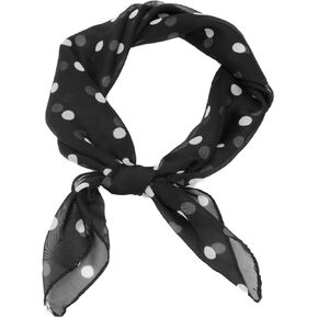 Women Polka Dots Scarf 50s Retro Chiffon Scarf Neck Head Square Scarf