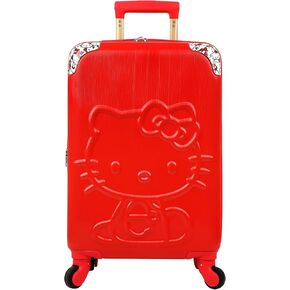Bioworld Hello Kitty Character Print Red 20" Carry-On Adult Hardside Carry-On Rolling Luggage