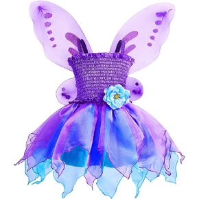 ToLaFio Purple Fairy Dresses for Girls Tinkerbell Costume for Girls Toddler Halloween Fancy Party Dress Up