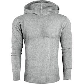 GINGTTO Men's Casual Knit Sweater Hoodie，Winter Hooded Sweaters for Men