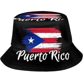 Cute Puerto Rico Flag Bucket Hats Fashion Sun Cap Packable Outdoor Puerto Rican Fisherman Hat for Unisex Women and Men