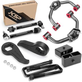 KSP 1-3" Torsion Key & 2" Rear Lift Kit & 2-4" Control Arm & 0-6" Adjustable Heavy Duty Tie Rod Ends Kits for 2020-2023 Chevy Silverado, 2020-2023 GMC Sierra 2500HD 4WD