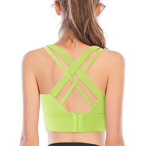 High Support Sports Bras for Women,Adjustable Back Closure Workout Bras, Comfortable Padded Strappy Yoga Bras