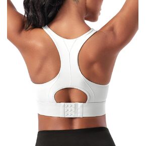 High Impact Sports Bras - Women Racerback Longline Compression Running Yoga Gym Bra Pack with Sewn in Padded